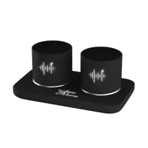 objet publicitaire logo lumineux double enceinte stereo