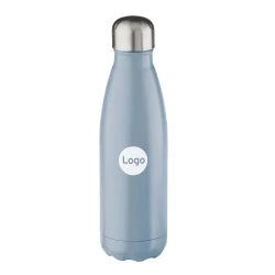 bouteille isotherme personnalisée bleue avec logo